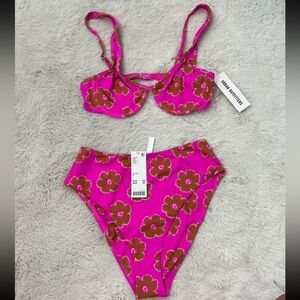 Urban Outfitters Floral Pink Bikini Set